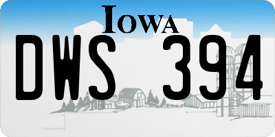 IA license plate DWS394