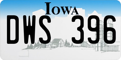 IA license plate DWS396