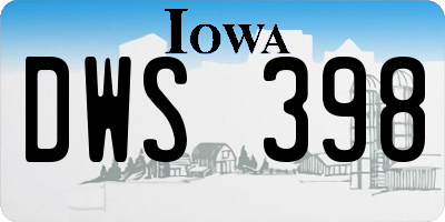IA license plate DWS398