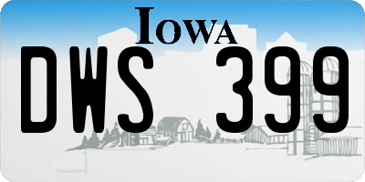 IA license plate DWS399