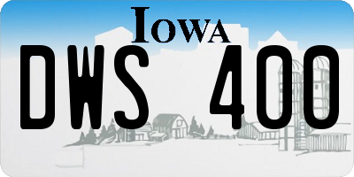 IA license plate DWS400
