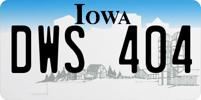 IA license plate DWS404