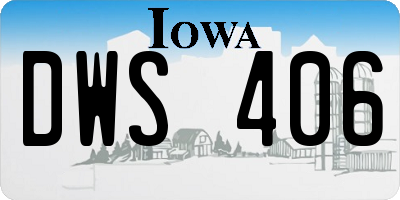 IA license plate DWS406
