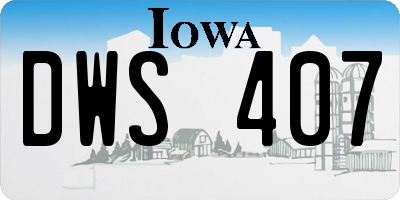 IA license plate DWS407