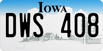 IA license plate DWS408