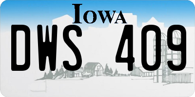 IA license plate DWS409