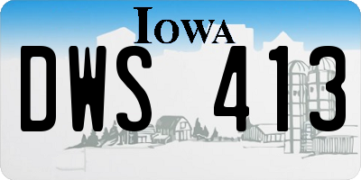 IA license plate DWS413