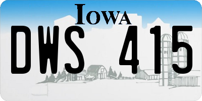 IA license plate DWS415