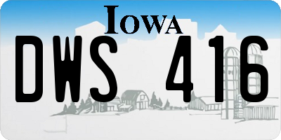 IA license plate DWS416
