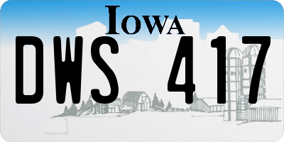 IA license plate DWS417