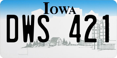 IA license plate DWS421