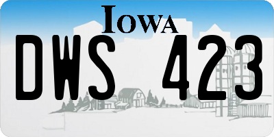 IA license plate DWS423