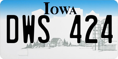 IA license plate DWS424