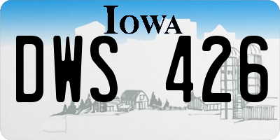 IA license plate DWS426