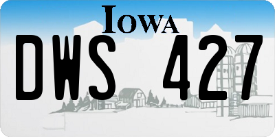 IA license plate DWS427