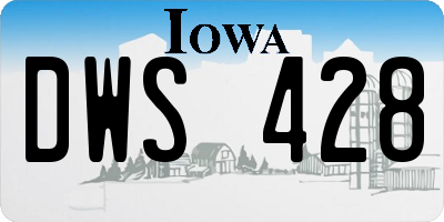 IA license plate DWS428