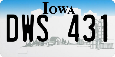 IA license plate DWS431