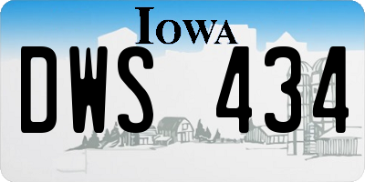 IA license plate DWS434