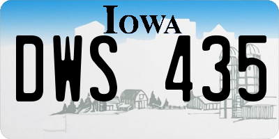 IA license plate DWS435