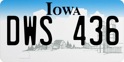 IA license plate DWS436