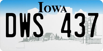 IA license plate DWS437
