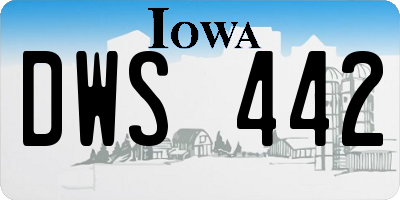 IA license plate DWS442