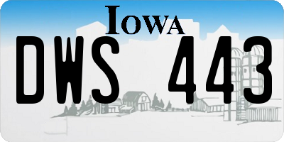 IA license plate DWS443