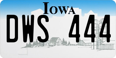 IA license plate DWS444