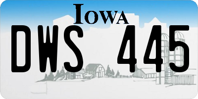IA license plate DWS445