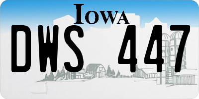 IA license plate DWS447
