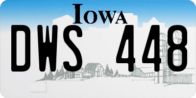 IA license plate DWS448