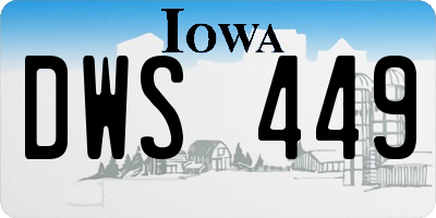 IA license plate DWS449
