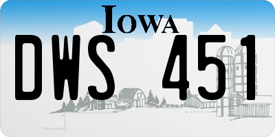 IA license plate DWS451