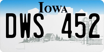 IA license plate DWS452