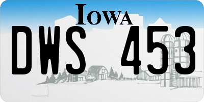 IA license plate DWS453