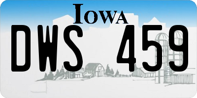 IA license plate DWS459