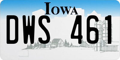 IA license plate DWS461