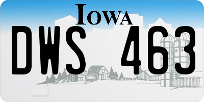 IA license plate DWS463