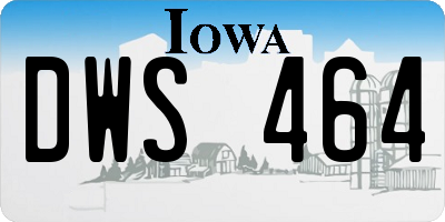 IA license plate DWS464