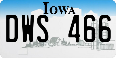 IA license plate DWS466