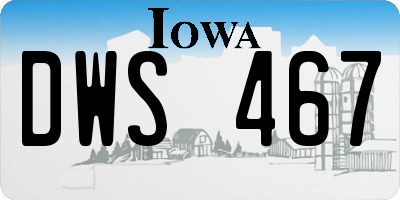 IA license plate DWS467