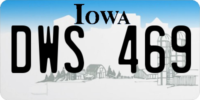IA license plate DWS469