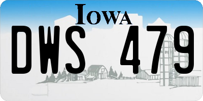 IA license plate DWS479