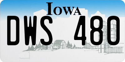 IA license plate DWS480