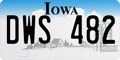 IA license plate DWS482