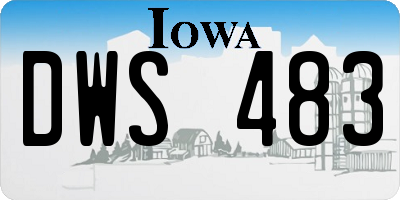 IA license plate DWS483