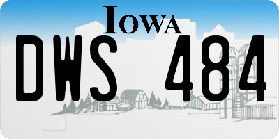 IA license plate DWS484