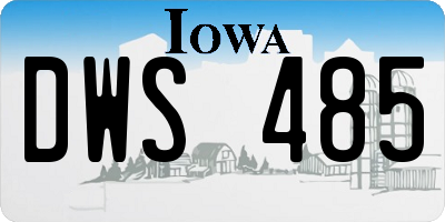 IA license plate DWS485