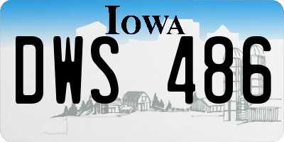 IA license plate DWS486