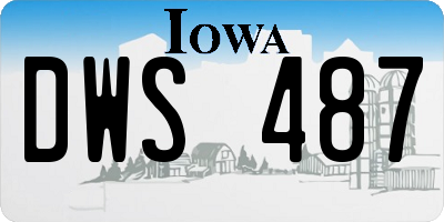 IA license plate DWS487